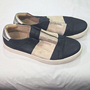 Johnston&murphy Eden Black Gold Silver Slip On woman shoes 8.5
